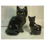 Black Ceramic Cat and Kitten