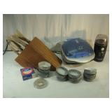 Zinc Lids, Knives, Geo Foreman and Juicer
