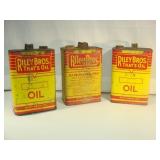 Three RILEY BROS Oil Cans