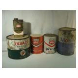 Texaco, Phillip 66 and Mobil Oil Cans