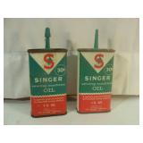 Two SINGER Sewing Machine Cans