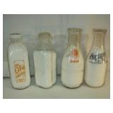 Four Quart Milk Bottles - Named
