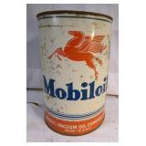 MOBILOIL Can - One Side Rusty