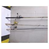Three Fishing Poles with Reels