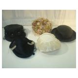 Five Vintage Ladies Hats