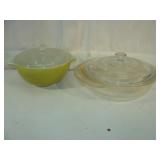 Clear Pyrex and Green