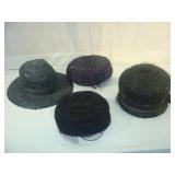 Vintage 4 Ladies Hats - Black