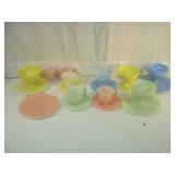 Colorful Cups and Saucers
