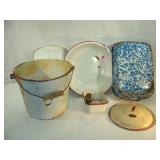 Enamelware Pail and Pans