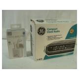 Ear Buds and GE Clock Radio
