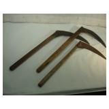 Three Antique Hand Scythes