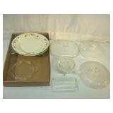 Clear Lids and 2 Hall Platters