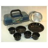 Tackle Box and Black Camping Cookware