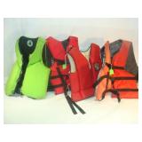 Four Life Jackets  - Green and Red