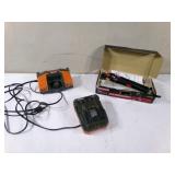 Two RIDGID Battery Chargers and Battery Screwdrive