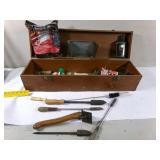 Copper Solder Irons in Wooden Toolbox