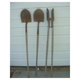 Two Spades and Post Hole Digger