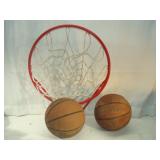 Basketball Rim and 2 Rough Balls