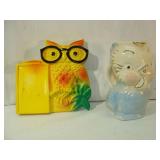 Caulkware Owl and Blue Bird