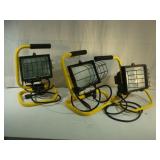 Three Halogen Work Lights