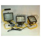 Three Halogen Work Lights