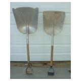 Two Aluminum Scoop Shovels