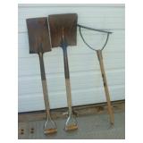 Weed Whipper and Two Square Nosed Shovels