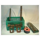 Crate, Door Rollers, Bolts and Wire