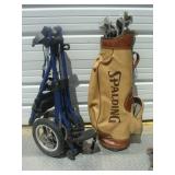 SPAULDING Golf Clubs and Golf Cart
