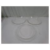 Three Clear PYREX Pie Dishes