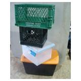 Tote and Milk Crates