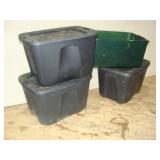 Three Black Totes and Extra Green Tote