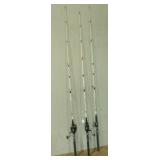 Three Heavy White Fishing Poles