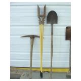 Post Hole Digger, Spade and Pick