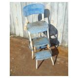 Vintage Light Blue Pop Out Stool