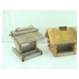 Two Wooden Bird Feeders