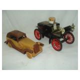 Wooden Car and Decanter - Some Damage