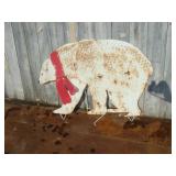 Large White Metal Bear