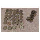 50 Wheat Pennies - F