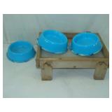 Three Dog Dishes and Small Box