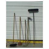 Antique Hoe, Brooms and Ice Chipper
