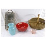 reed Baskets and Bowl