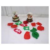 Two Snow Globes and Cookie Cutters