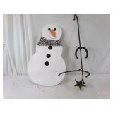 Wooden Snowman and Hook