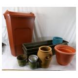 Garden Planters and Waste Basket