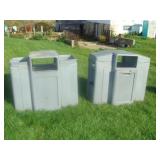 Two Gas Station Serviceand Trash Bins