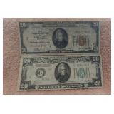 Old Style Red Seal $20 and One green Seal