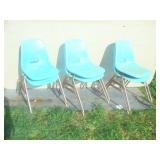 Six Green Poly Chairs