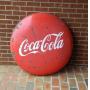 36" Vintage Metal Coca Cola Button Sign