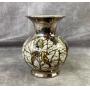 Vintage Handgemalt Pure Silver Overlay Vase